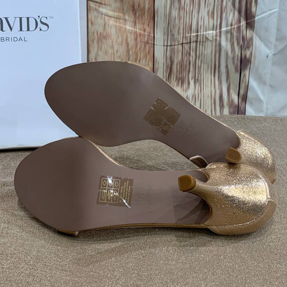 David's Bridal Gold Heels - Picture 6 of 7